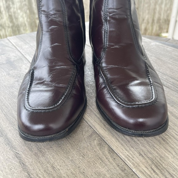 Florsheim Essex Boots Men 8D Red Leather Dress Ankle Side Zip Moc Toe 17074 18 - Picture 7 of 13